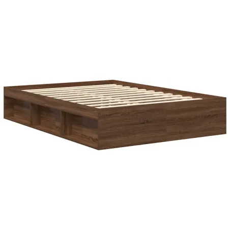 Cadre de lit sans matelas chêne marron 120x200 cm