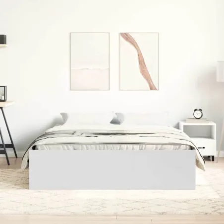 Cadre de lit sans matelas blanc 140x200 cm