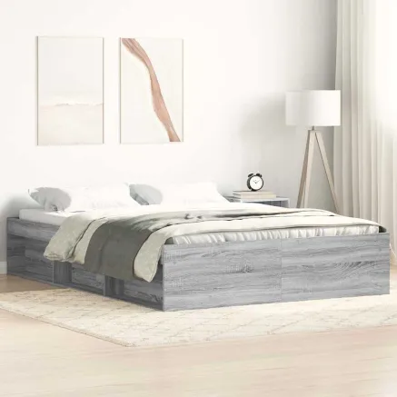 Cadre de lit sans matelas sonoma gris 140x200 cm