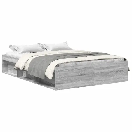Cadre de lit sans matelas sonoma gris 140x200 cm