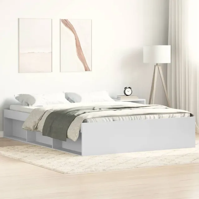 Cadre de lit sans matelas blanc 150x200 cm