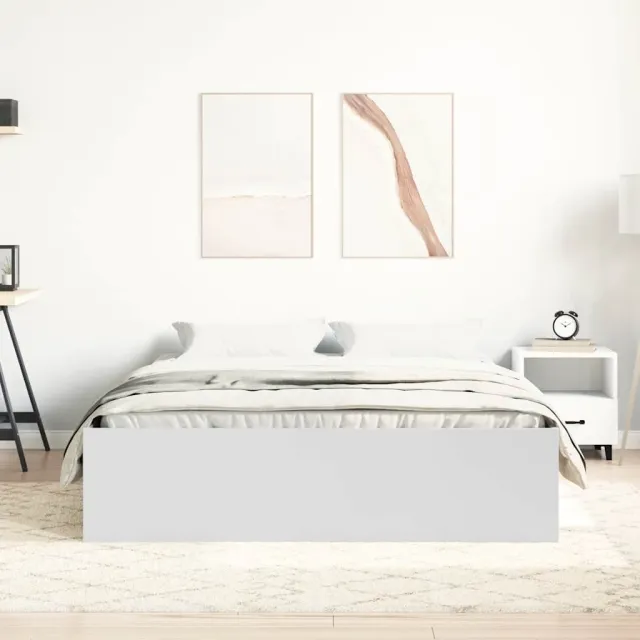 Cadre de lit sans matelas blanc 150x200 cm