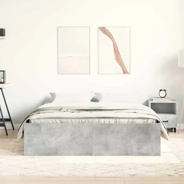 Cadre de lit sans matelas gris béton 150x200 cm