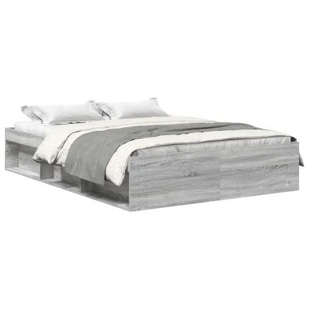 Cadre de lit sans matelas sonoma gris 150x200 cm 2