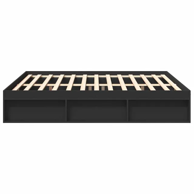 Cadre de lit sans matelas noir 180x200 cm