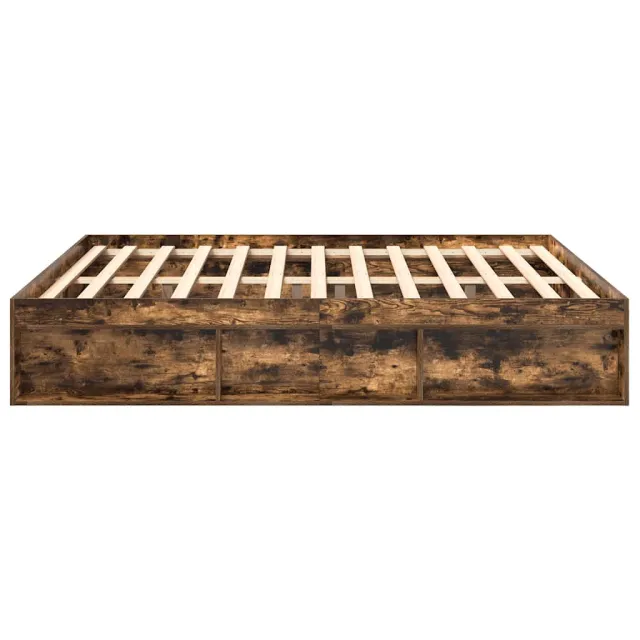 Cadre de lit sans matelas chêne fumé 180x200 cm