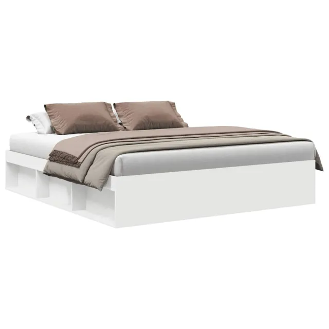 Cadre de lit sans matelas blanc 200x200 cm