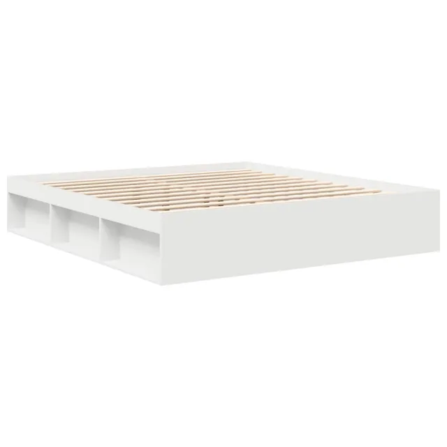Cadre de lit sans matelas blanc 200x200 cm