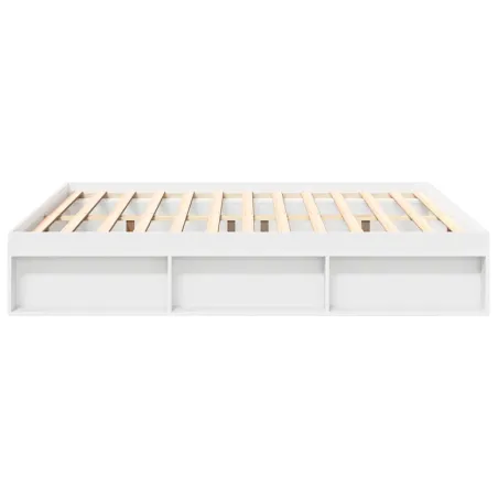 Cadre de lit sans matelas blanc 200x200 cm