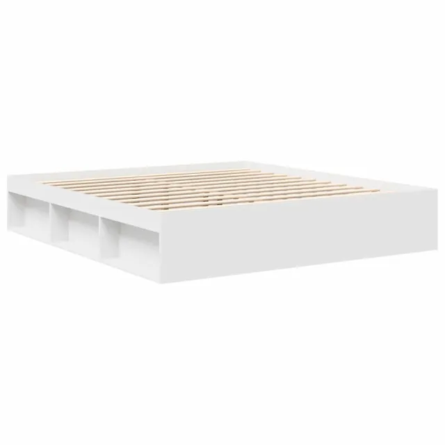 Cadre de lit sans matelas blanc 200x200 cm