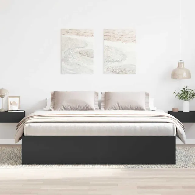 Cadre de lit sans matelas noir 200x200 cm