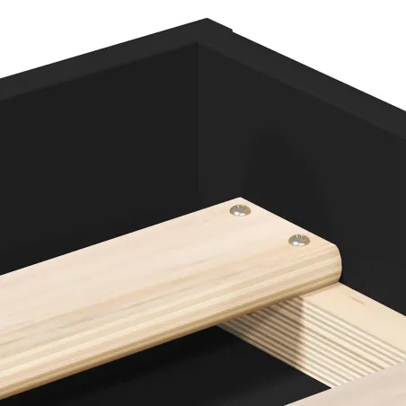 Cadre de lit sans matelas noir 200x200 cm