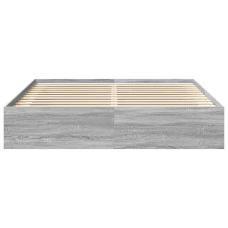 Cadre de lit sans matelas sonoma gris 200x200 cm