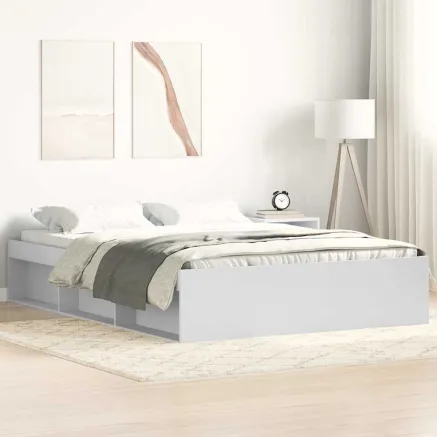 Cadre de lit sans matelas blanc 120x190 cm