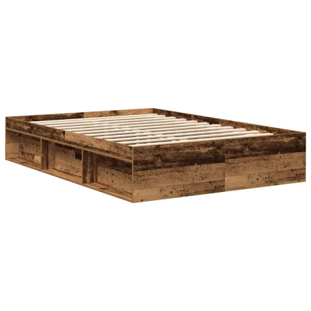 Cadre de lit sans matelas chêne fumé 120x190 cm