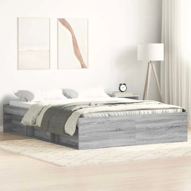 Cadre de lit sans matelas sonoma gris 120x190 cm