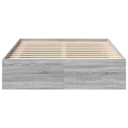 Cadre de lit sans matelas sonoma gris 120x190 cm
