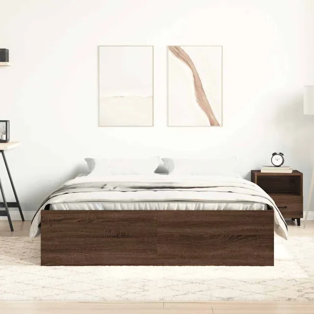 Cadre de lit sans matelas chêne marron 120x190 cm