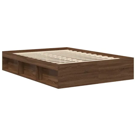 Cadre de lit sans matelas chêne marron 120x190 cm