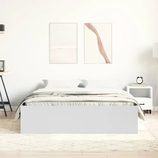 Cadre de lit sans matelas blanc 140x190 cm