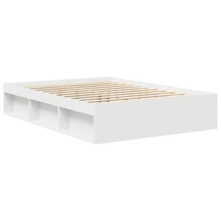 Cadre de lit sans matelas blanc 140x190 cm
