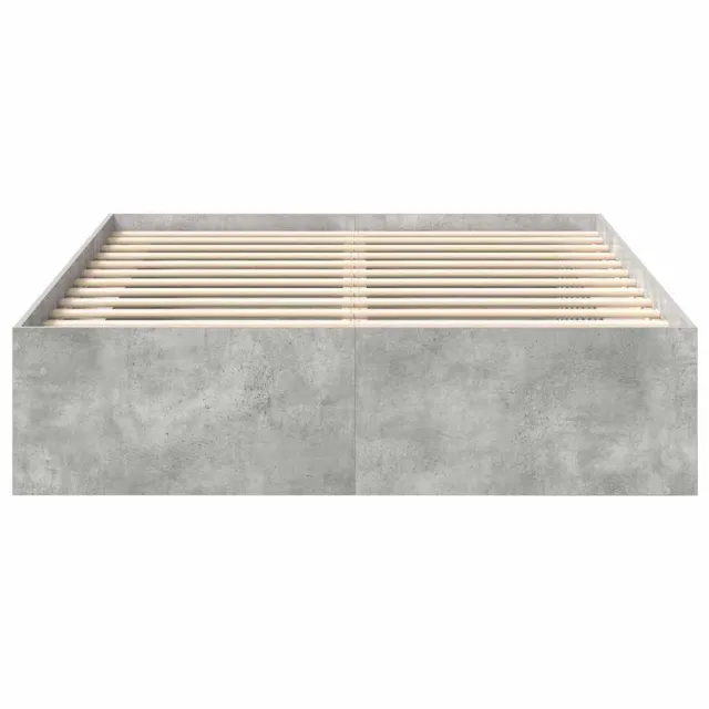 Cadre de lit sans matelas gris béton 140x190 cm