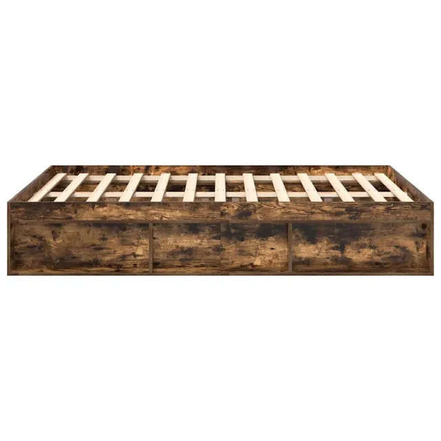 Cadre de lit sans matelas chêne fumé 140x190 cm
