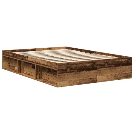 Cadre de lit sans matelas chêne fumé 140x190 cm