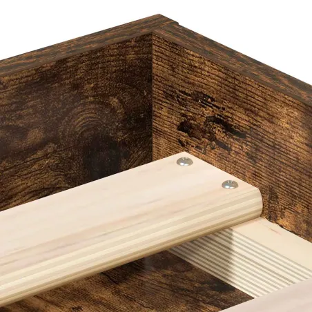 Cadre de lit sans matelas chêne fumé 140x190 cm