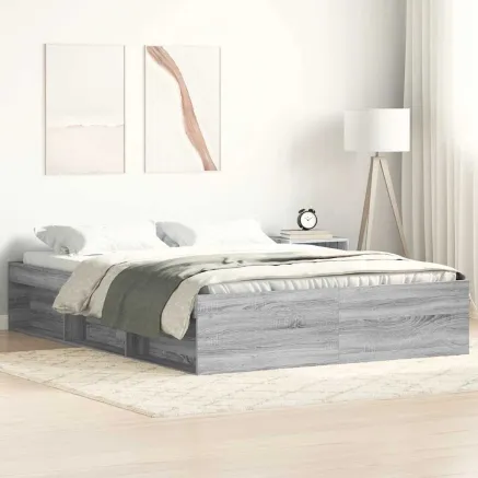 Cadre de lit sans matelas sonoma gris 140x190 cm