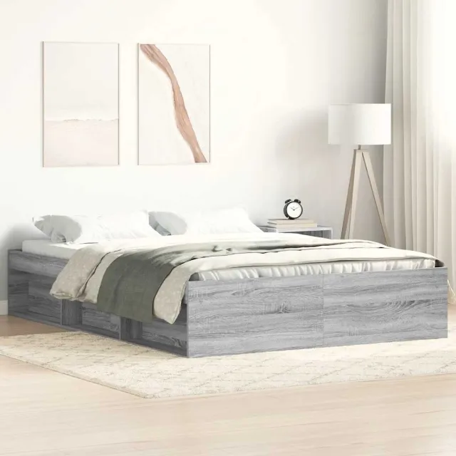 Cadre de lit sans matelas sonoma gris 140x190 cm