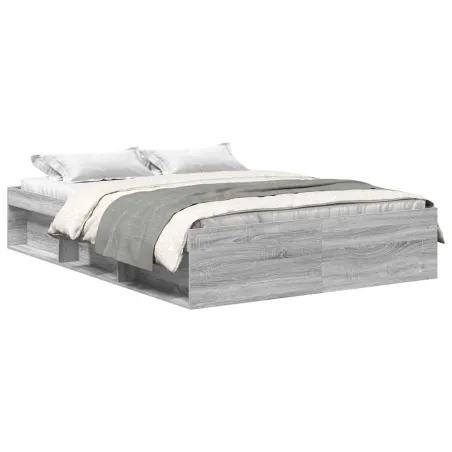 Cadre de lit sans matelas sonoma gris 140x190 cm