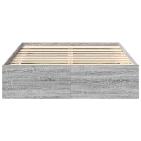 Cadre de lit sans matelas sonoma gris 140x190 cm