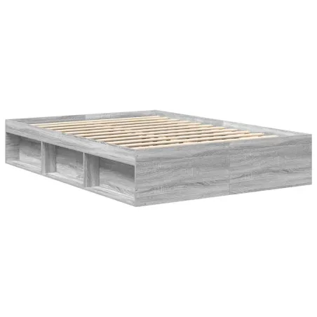 Cadre de lit sans matelas sonoma gris 140x190 cm