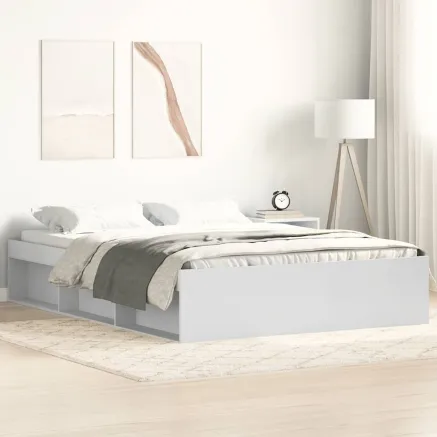 Cadre de lit sans matelas blanc 135x190 cm