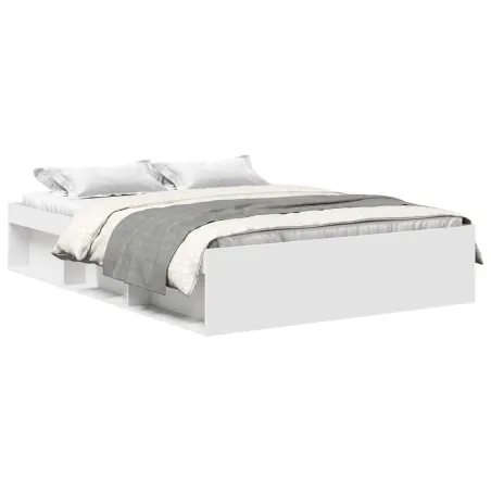 Cadre de lit sans matelas blanc 135x190 cm