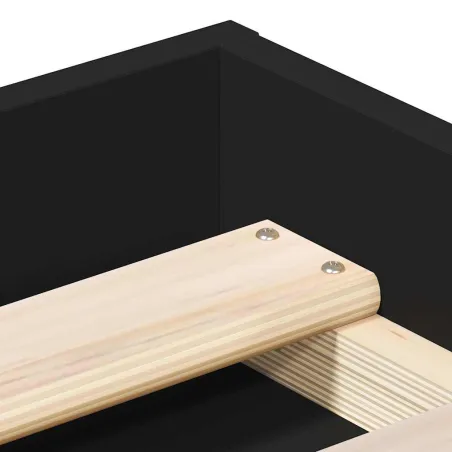 Cadre de lit sans matelas noir 135x190 cm