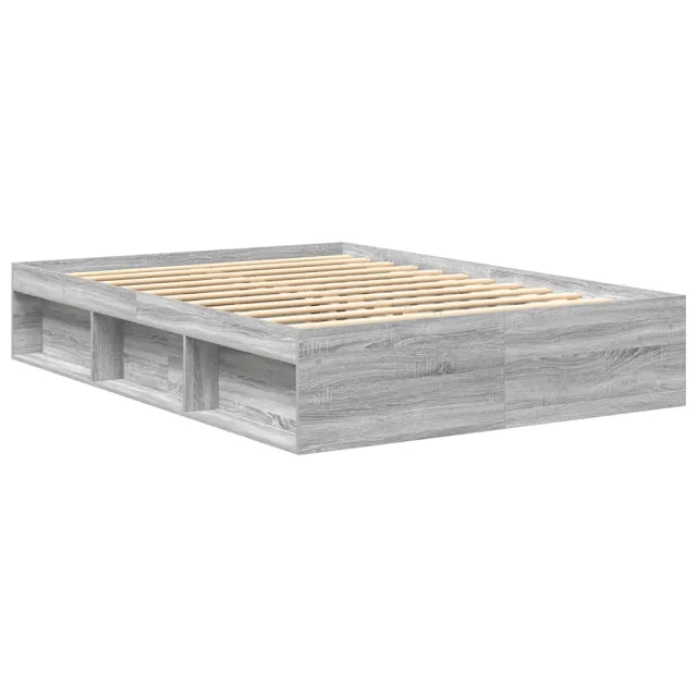 Cadre de lit sans matelas sonoma gris 135x190 cm