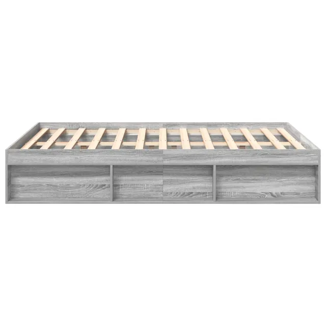 Cadre de lit sans matelas sonoma gris 135x190 cm