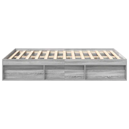 Cadre de lit sans matelas sonoma gris 135x190 cm