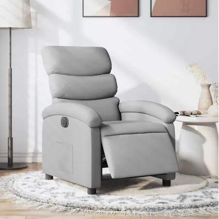 Fauteuil inclinable électrique Gris clair Tissu