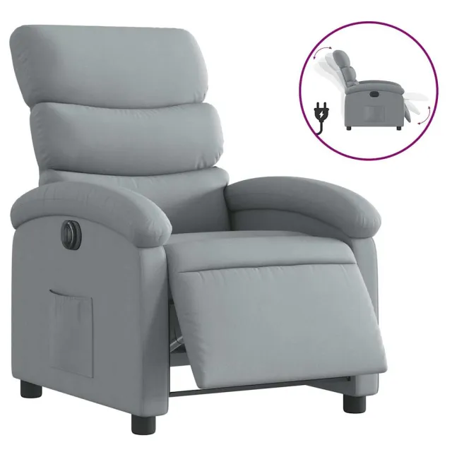 Fauteuil inclinable électrique Gris clair Tissu