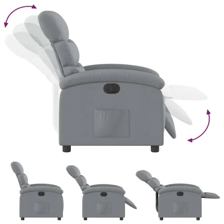 Fauteuil inclinable électrique Gris clair Tissu
