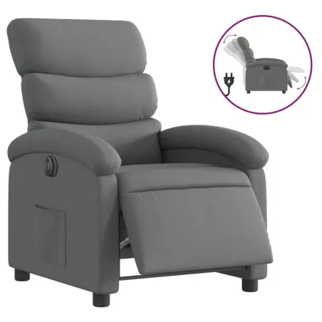 Fauteuil inclinable électrique Gris foncé Tissu