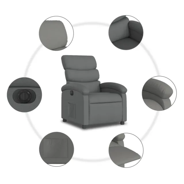 Fauteuil inclinable électrique Gris foncé Tissu