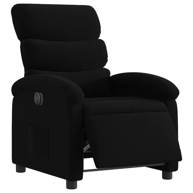 Fauteuil inclinable électrique Noir Tissu