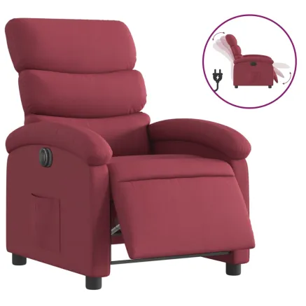 Fauteuil inclinable électrique Rouge bordeaux Tissu 2