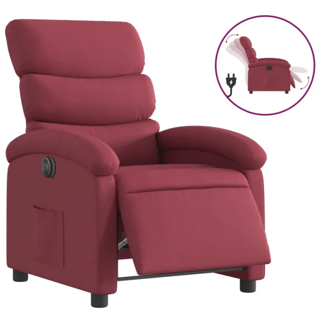 Fauteuil inclinable électrique Rouge bordeaux Tissu