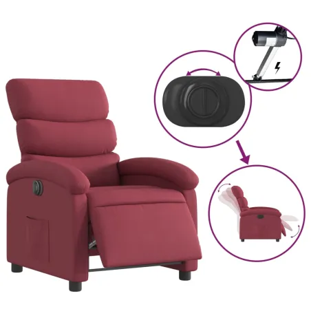 Fauteuil inclinable électrique Rouge bordeaux Tissu