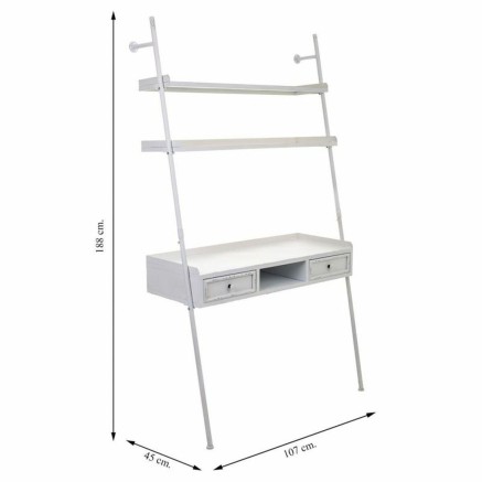Bureau avec étagères Alexandra House Living Blanc 45 x 188 x 107 cm 2
